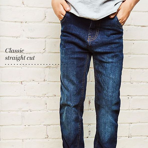 Detail shot of boy in straight leg jeans