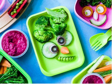 Monster crunch vegetable crudités for kids