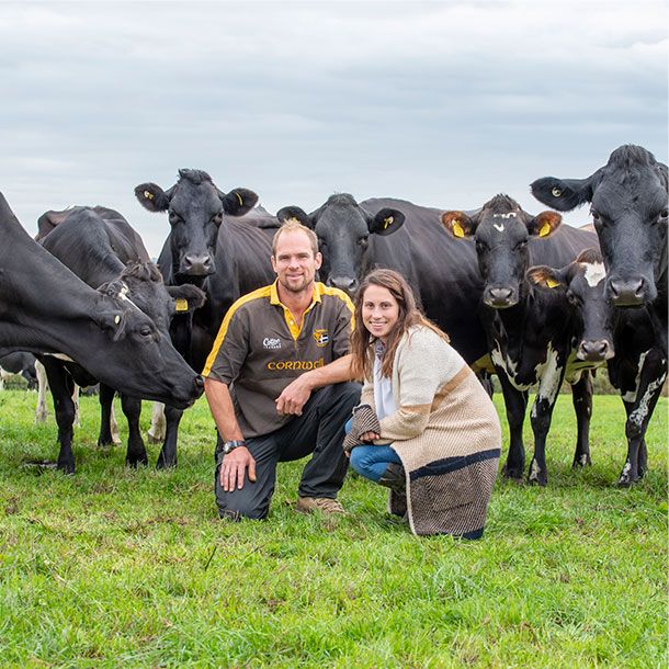 M&S Select Farmers Joe and Gemma at Trevigo Farm, Cornwall, with their herd