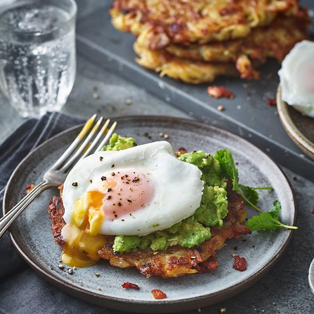 bacon potato cakes poached eggs Recipes M&S