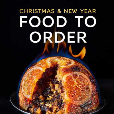 Orange and prosecco Christmas pudding
