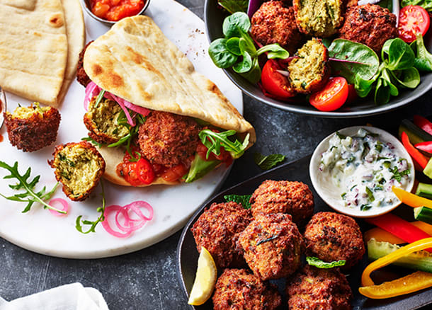 Aromatic fresh herb falafels