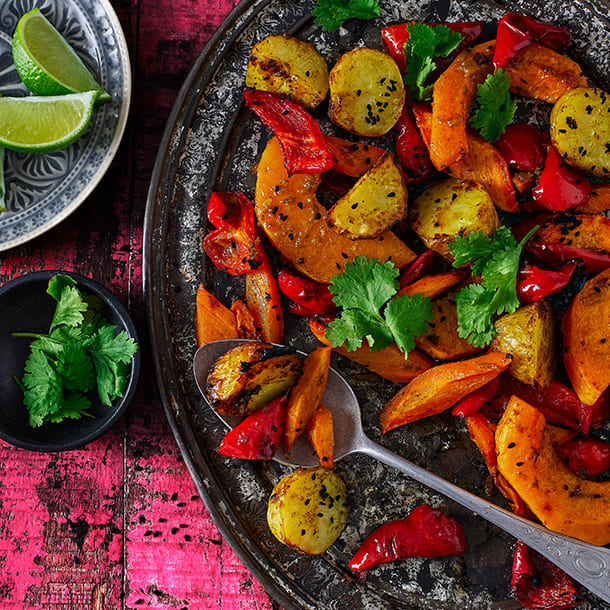 Bombay-style spiced roast veg