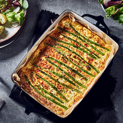 Chris Baber's asparagus and feta frittata