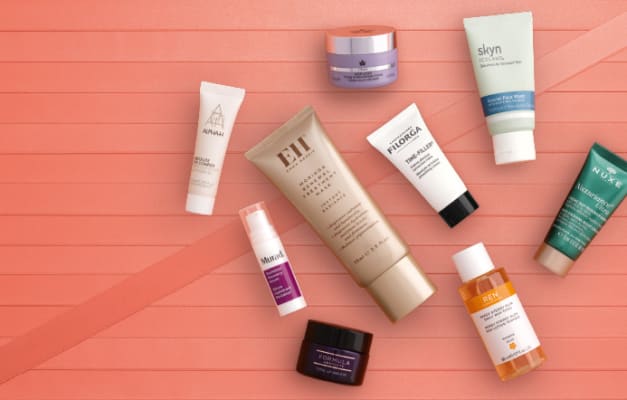 Selection of skincare products