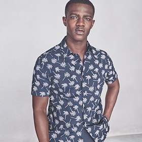 Man wearing printed casual shirt