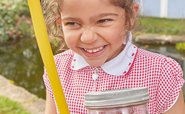 Girls wearing M&S school uniform