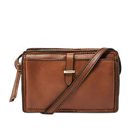 Leather cross-body camera bag