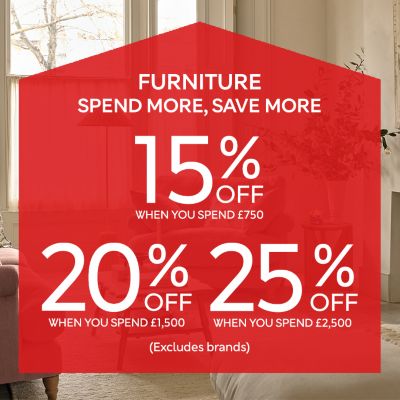 Save up to 25% on selected furniture. Shop now