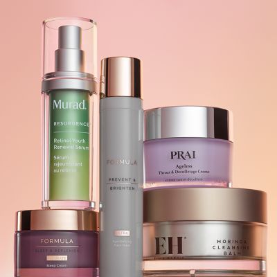 Selection of beauty products. Shop skincare