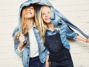 Girls wears denim jeans and jacket