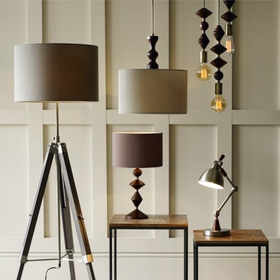 Our mixed collection of white ceramic lamps