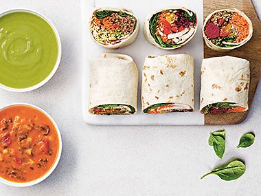Super soups and veg-packed wraps