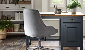 Desk and chair in home workspace