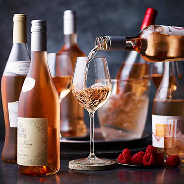 Bottles of rosé