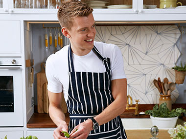 Instagram chef Chris Baber in his kitchen