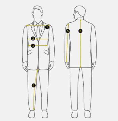 Mens deals suit measurements