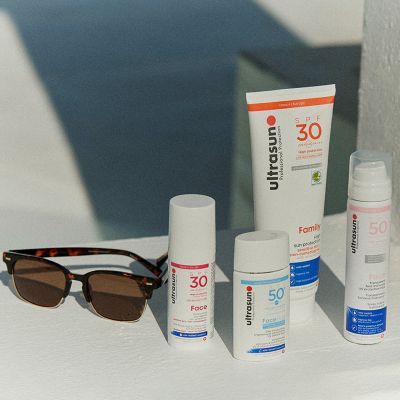 Selection of Ultrasun suncare products. Shop sun cream
