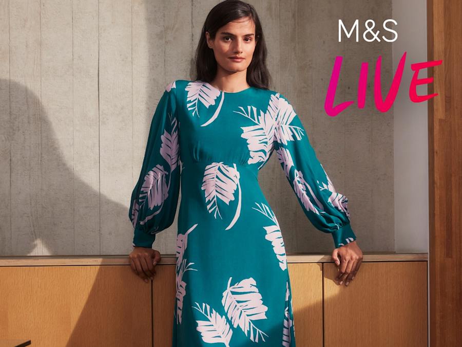 Woman wearing an Autograph floral dress