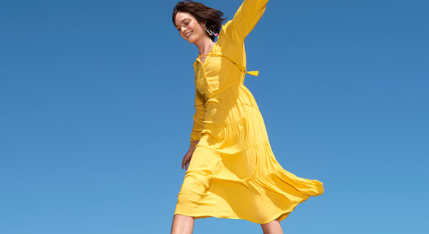 Woman in yellow dress