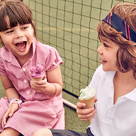 Kids wearing school uniform