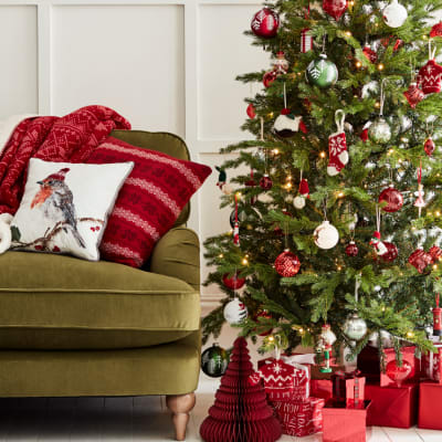 Sofa with Christmas tree