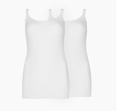 M&S COLLECTION 2 pack thermal pointelle strappy vests