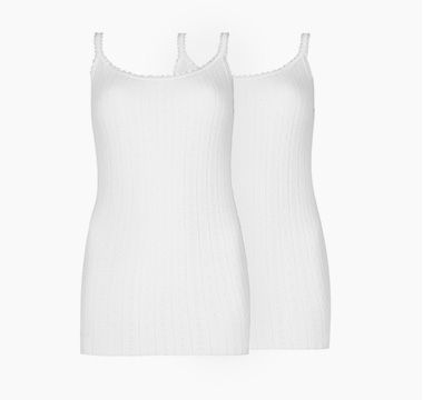 M&S COLLECTION 2 pack thermal pointelle strappy vests