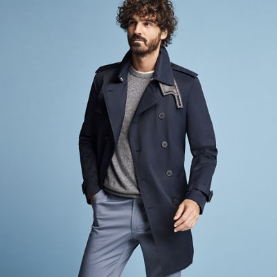 Navy blue sale mens mac