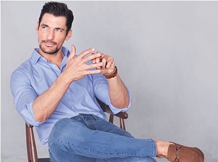 Man wearing pale blue formal shirt