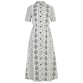 Printed midi shirt dress