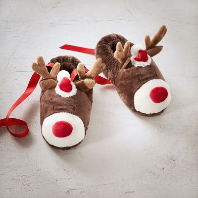 Kids' Christmas reindeer slippers